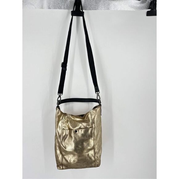 Sorpresa Women's Tote Crossbody Shoulder Bag Gold Metallic Size Large statement - Picture 5 of 11